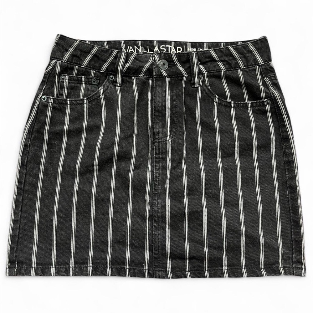 Vanilla Star Black Striped Women's Skirt